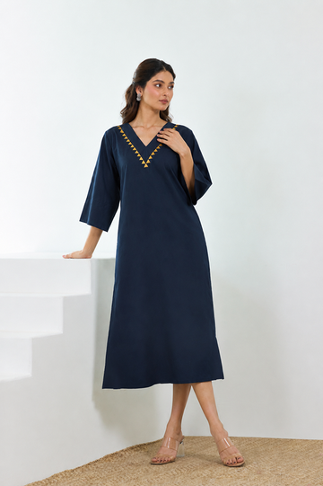BASIKALI | Midnight Blue Midi Dress - image 1