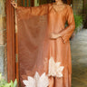 Copper Bloom Tissue Suit set with metallic panel