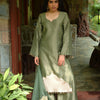 Sage Mist Tissue Suit set with metallic panel