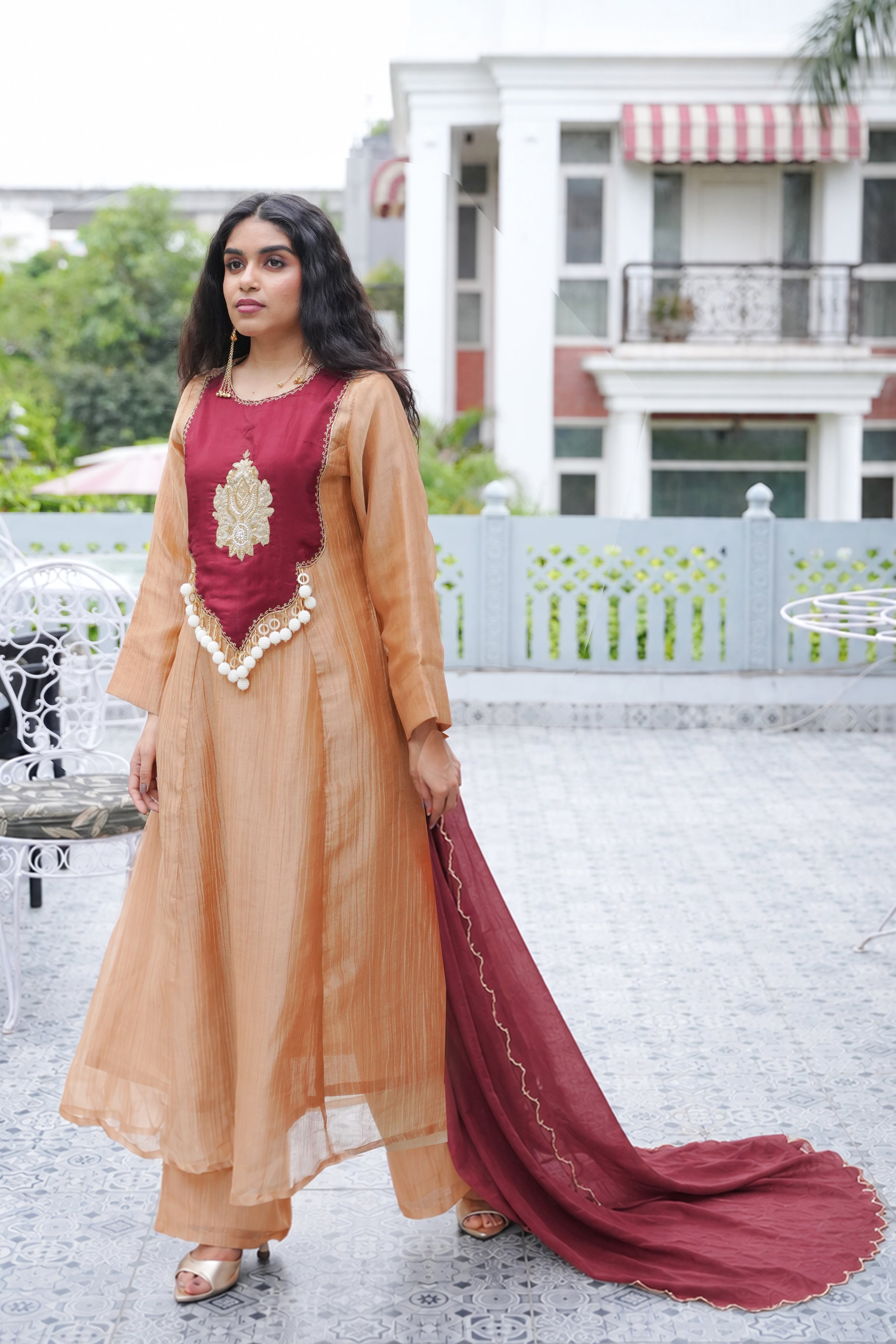 Maroon Royale Anarkali Set