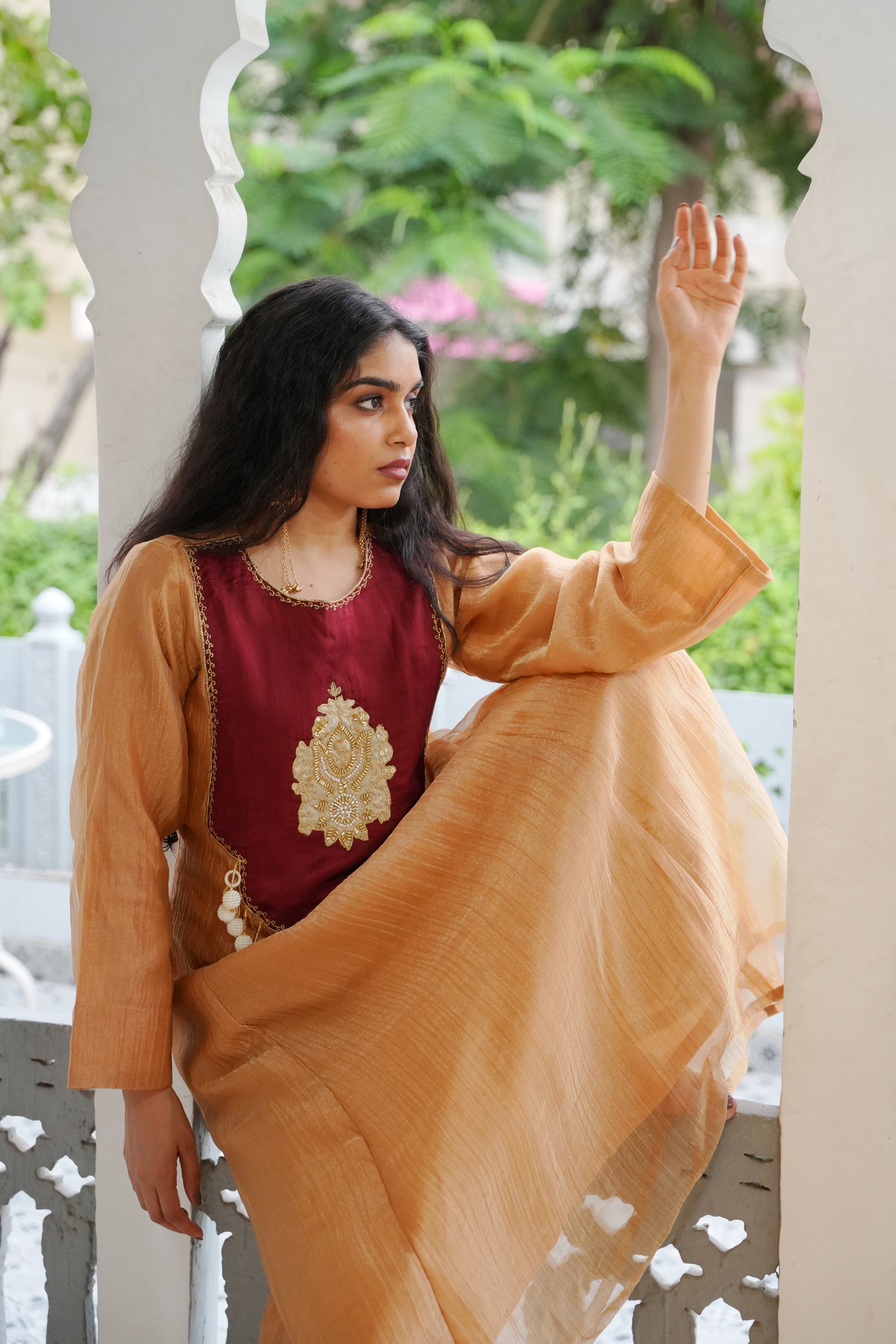 Maroon Royale Anarkali Set