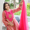 Rose Pink Tissue Anarkali Set