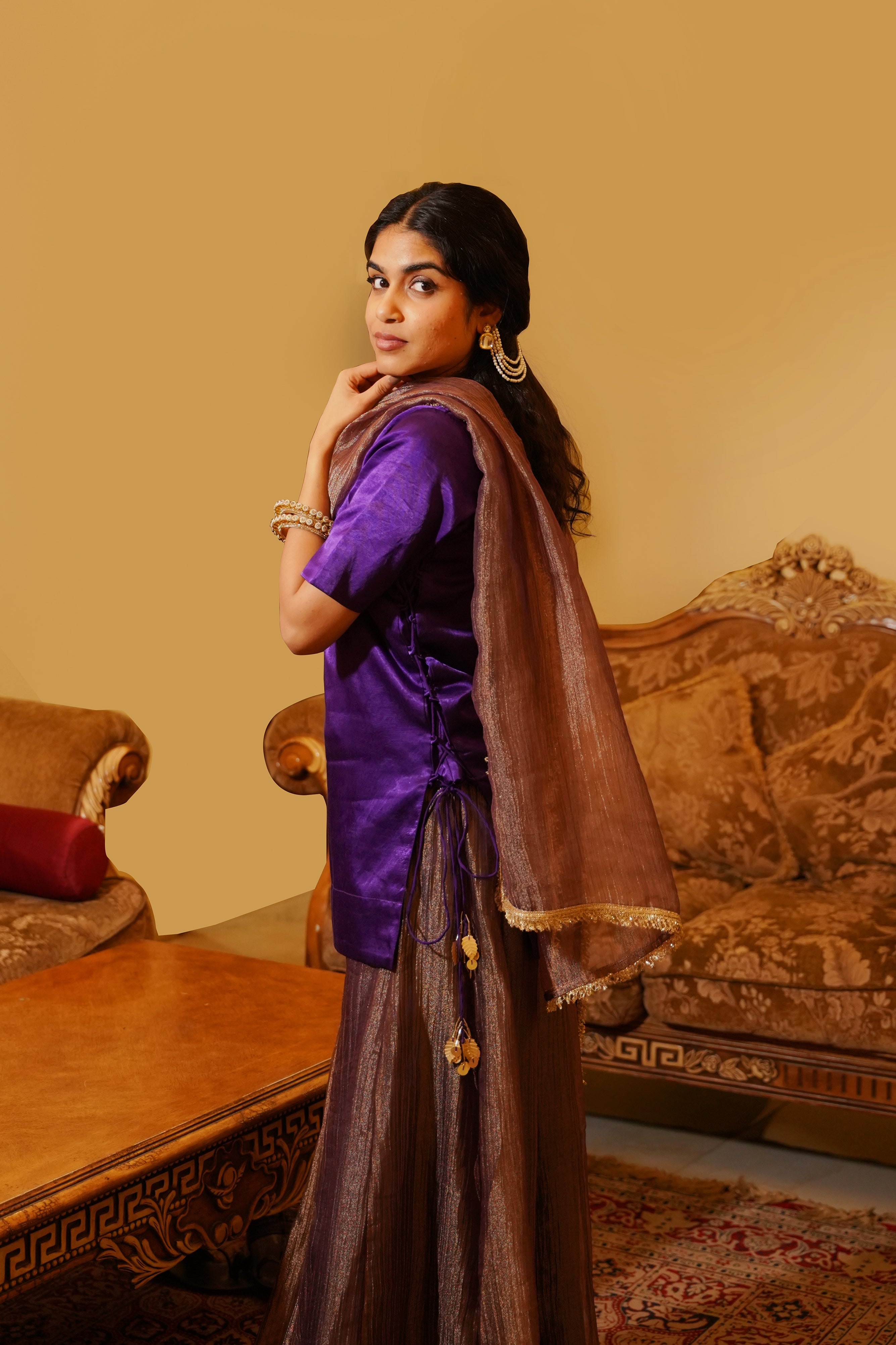 Midnight Iris Sharara Set