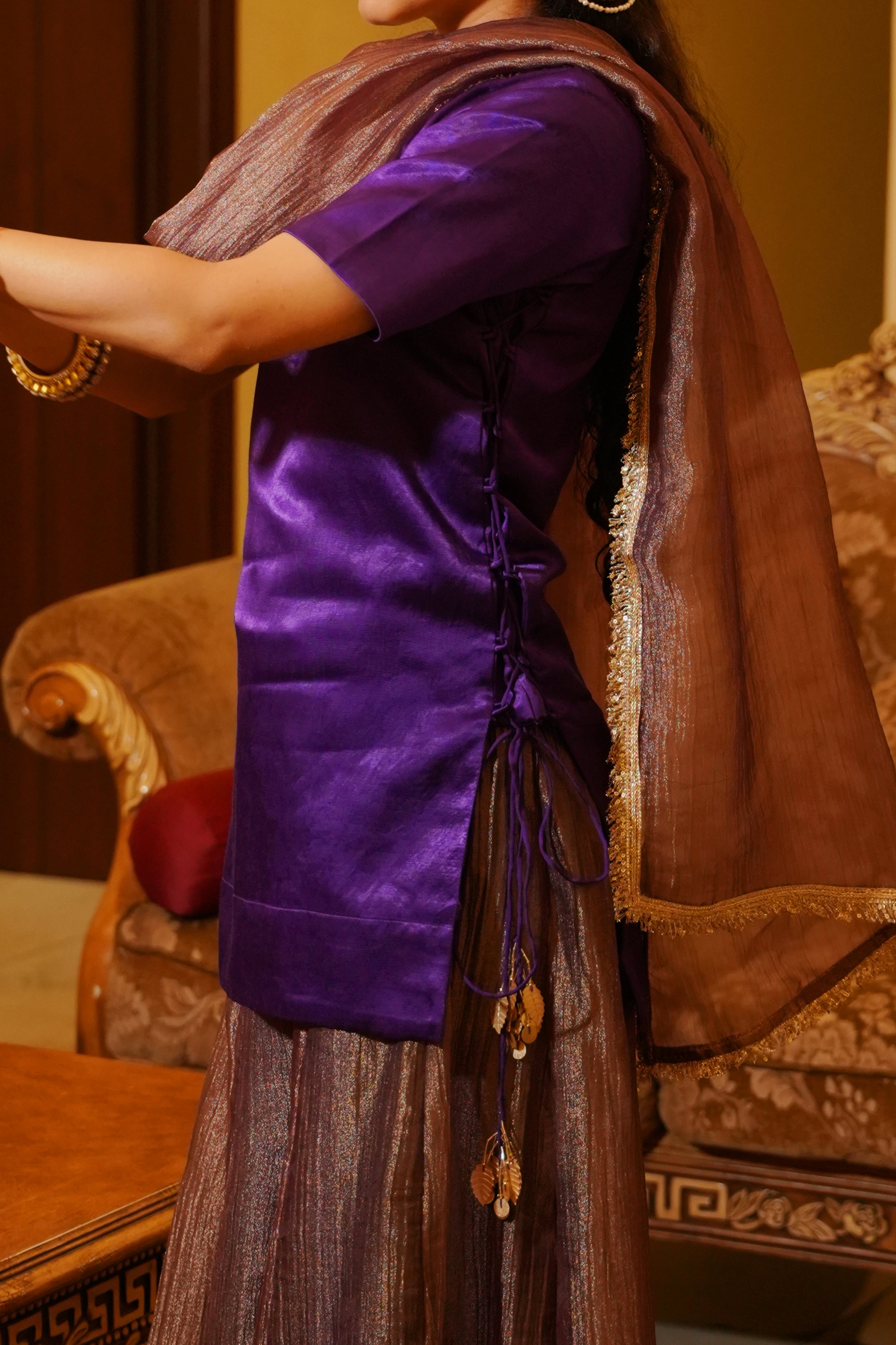 Midnight Iris Sharara Set